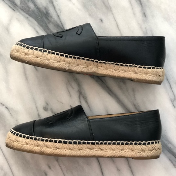 Chanel black leather espadrilles - Picture 5 of 9